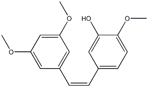 (Z)-3,4',5-Trimethoxy-3'-hydroxystilbene Struktur