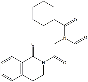 2-[[N-(Cyclohexylcarbonyl)-N-formylamino]acetyl]-1,2,3,4-tetrahydroisoquinolin-1-one Struktur