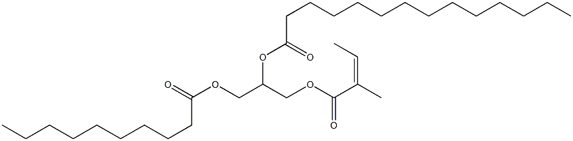 1-O-[(Z)-2-Methyl-2-butenoyl]-2-O-myristoyl-3-O-decanoyl-L-glycerol Struktur