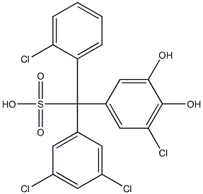 (2-Chlorophenyl)(3,5-dichlorophenyl)(5-chloro-3,4-dihydroxyphenyl)methanesulfonic acid Struktur