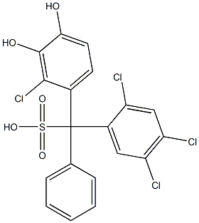 (2-Chloro-3,4-dihydroxyphenyl)(2,4,5-trichlorophenyl)phenylmethanesulfonic acid Struktur