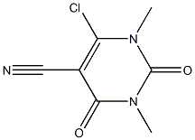 6-Chloro-1,2,3,4-tetrahydro-1,3-dimethyl-2,4-dioxopyrimidine-5-carbonitrile Struktur