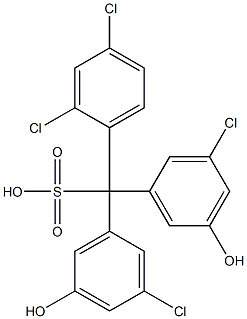 (2,4-Dichlorophenyl)bis(3-chloro-5-hydroxyphenyl)methanesulfonic acid Struktur