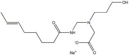 N-(3-Hydroxypropyl)-N-(6-octenoylaminomethyl)glycine sodium salt Struktur