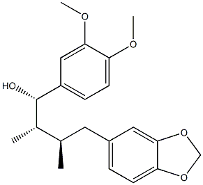 (1S,2S,3R)-4-[3,4-(Methylenedioxy)phenyl]-1-(3,4-dimethoxyphenyl)-2,3-dimethyl-1-butanol Struktur