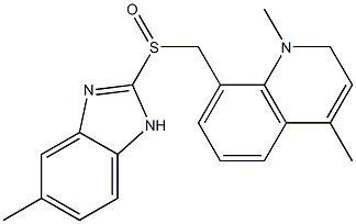 1,2-Dihydro-1,4-dimethyl-8-[(5-methyl-1H-benzimidazol-2-yl)sulfinylmethyl]quinoline Struktur