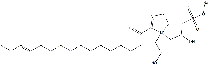 1-(2-Hydroxyethyl)-1-[2-hydroxy-3-(sodiooxysulfonyl)propyl]-2-(13-hexadecenoyl)-2-imidazoline-1-ium Struktur