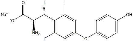 (2S,3R)-2-Amino-3-[4-(4-hydroxyphenoxy)-2,6-diiodophenyl]-3-iodopropanoic acid sodium salt Struktur