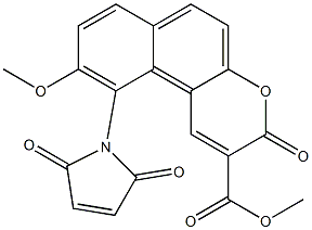 10-(2,5-Dihydro-2,5-dioxo-1H-pyrrole-1-yl)-9-methoxy-3-oxo-3H-naphtho[2,1-b]pyran-2-carboxylic acid methyl ester Struktur