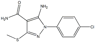 5-Amino-3-methylthio-1-(4-chlorophenyl)-1H-pyrazole-4-carboxamide Struktur