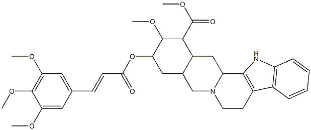 1,2,3,4,4a,5,7,8,13,13b,14,14a-Dodecahydro-2-methoxy-3-[2-(3,4,5-trimethoxyphenyl)vinylcarbonyloxy]benz[g]indolo[2,3-a]quinolizine-1-carboxylic acid methyl ester Struktur