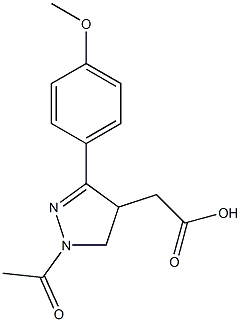 1-Acetyl-3-(4-methoxyphenyl)-4,5-dihydro-1H-pyrazole-4-acetic acid Struktur