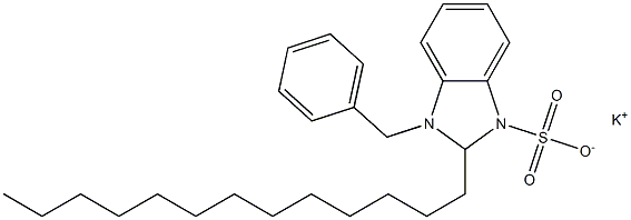 1-Benzyl-2,3-dihydro-2-tridecyl-1H-benzimidazole-3-sulfonic acid potassium salt Struktur