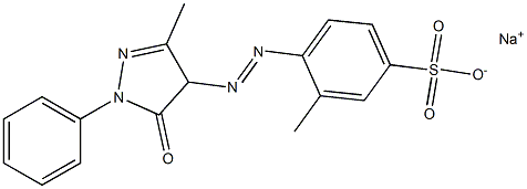 4-[(5-Oxo-4,5-dihydro-3-methyl-1-phenyl-1H-pyrazol-4-yl)azo]-3-methylbenzenesulfonic acid sodium salt Struktur