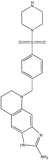 5,6,7,8-Tetrahydro-2-amino-5-[4-(1-piperazinylsulfonyl)benzyl]-1H-imidazo[4,5-g]quinoline Struktur