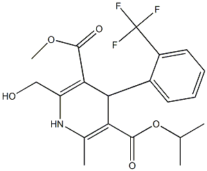 4-(2-Trifluoromethylphenyl)-2-hydroxymethyl-6-methyl-1,4-dihydropyridine-3,5-dicarboxylic acid 3-methyl 5-isopropyl ester Struktur