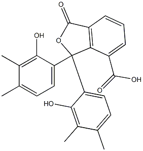 1,3-Dihydro-1,1-bis(2-hydroxy-3,4-dimethylphenyl)-3-oxoisobenzofuran-7-carboxylic acid Struktur