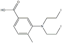 3-[Bis(2-iodoethyl)amino]-p-toluic acid Struktur