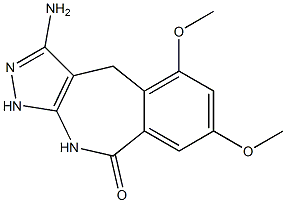 3-Amino-1,4-dihydro-5,7-dimethoxypyrazolo[3,4-c][2]benzazepin-9(10H)-one Struktur