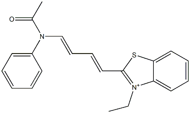 2-[4-[(Acetyl)phenylamino]-1,3-butanedienyl]-3-ethylbenzothiazol-3-ium Struktur