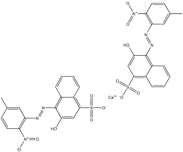 Bis[1-[(3-methyl-6-nitrophenyl)azo]-2-hydroxy-4-naphthalenesulfonic acid]calcium salt Struktur