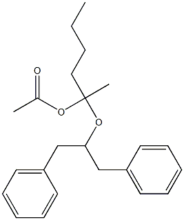 Acetic acid 1-(1-benzyl-2-phenylethoxy)methylpentyl ester Struktur