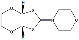 4-[(1R,6R)-1-Bromo-2,5-dioxa-7,9-dithiabicyclo[4.3.0]nonan-8-ylidene]morpholin-4-ium Struktur