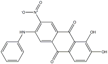 2-Anilino-5,6-dihydroxy-3-nitroanthraquinone Struktur