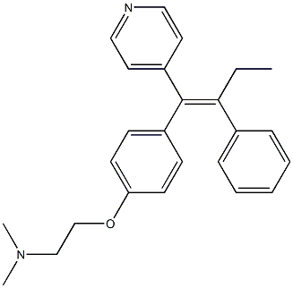 (E)-2-Phenyl-1-(4-[2-(dimethylamino)ethoxy]phenyl)-1-(4-pyridinyl)-1-butene Struktur