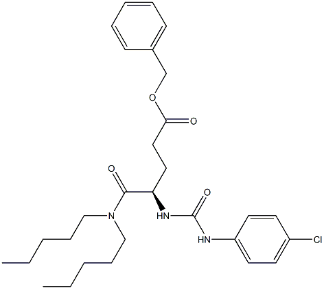 (R)-5-(Dipentylamino)-4-[((4-chloroanilino)carbonyl)amino]-5-oxopentanoic acid benzyl ester Struktur