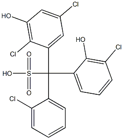 (2-Chlorophenyl)(3-chloro-2-hydroxyphenyl)(2,5-dichloro-3-hydroxyphenyl)methanesulfonic acid Struktur