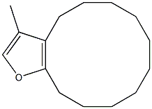 4,5,6,7,8,9,10,11,12,13-Decahydro-3-methylcyclododeca[b]furan Struktur