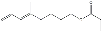 Propionic acid 2,5-dimethyl-5,7-octadienyl ester Struktur