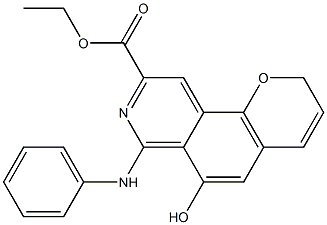 6-Hydroxy-7-anilino-2H-pyrano[2,3-f]isoquinoline-9-carboxylic acid ethyl ester Struktur