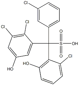 (3-Chlorophenyl)(2-chloro-6-hydroxyphenyl)(2,3-dichloro-5-hydroxyphenyl)methanesulfonic acid Struktur