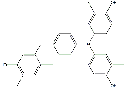 N,N-Bis(4-hydroxy-3-methylphenyl)-4-(5-hydroxy-2,4-dimethylphenoxy)benzenamine Struktur