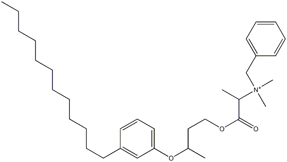 N,N-Dimethyl-N-benzyl-N-[1-[[3-(3-dodecylphenyloxy)butyl]oxycarbonyl]ethyl]aminium Struktur