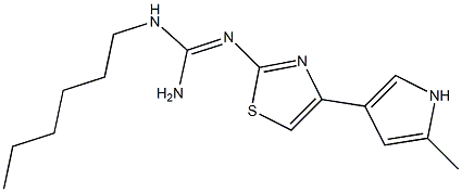 N-[Amino(hexylamino)methylene]-4-(2-methyl-1H-pyrrole-4-yl)thiazole-2-amine Struktur