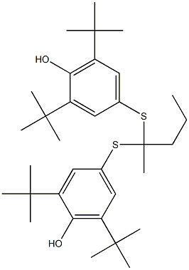 4,4'-(Pentane-2,2-diylbisthio)bis(2,6-di-tert-butylphenol) Struktur