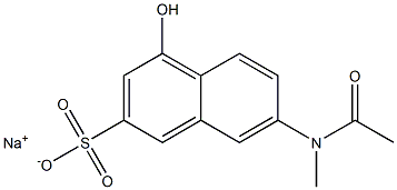 4-Hydroxy-7-(N-methylacetylamino)-2-naphthalenesulfonic acid sodium salt Struktur