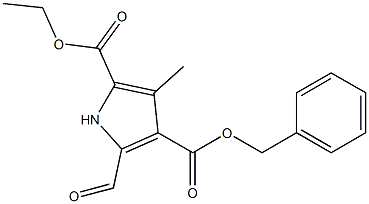 5-Formyl-3-methyl-1H-pyrrole-2,4-dicarboxylic acid 2-ethyl 4-benzyl ester Struktur