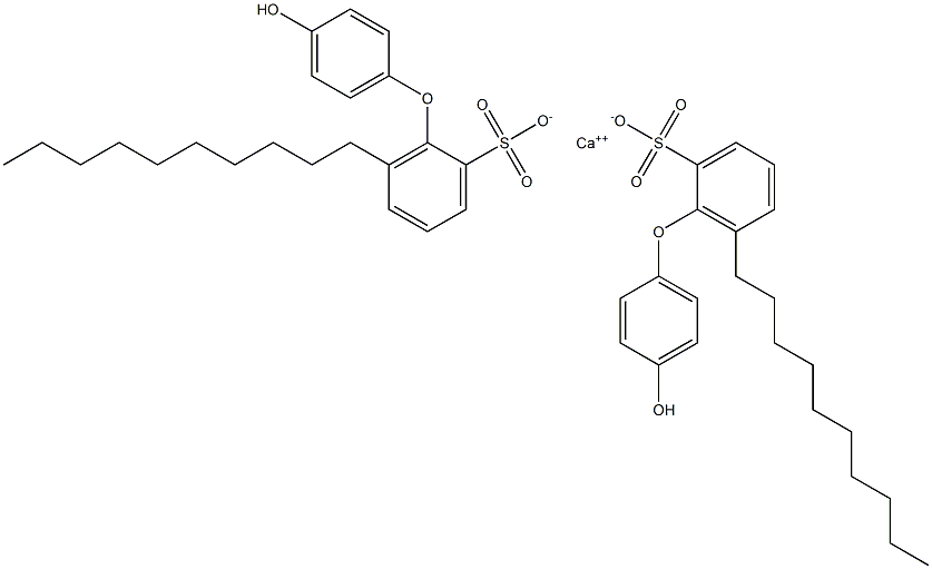 Bis(4'-hydroxy-6-decyl[oxybisbenzene]-2-sulfonic acid)calcium salt Struktur