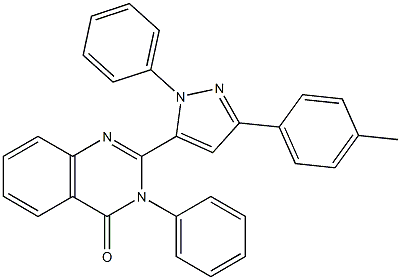 3-(Phenyl)-2-[3-(4-methylphenyl)-1-(phenyl)-1H-pyrazol-5-yl]quinazolin-4(3H)-one Struktur