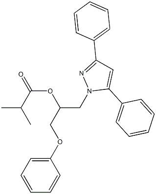 Isobutyric acid [1-(3,5-diphenyl-1H-pyrazol-1-yl)-3-phenoxypropan-2-yl] ester Struktur