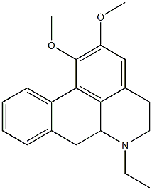 1,2-Dimethoxy-6-ethyl-5,6,6a,7-tetrahydro-4H-dibenzo[de,g]quinoline Struktur