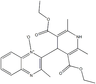 1,4-Dihydro-4-[[3-methylquinoxaline 1-oxide]-2-yl]-2,6-dimethylpyridine-3,5-dicarboxylic acid diethyl ester Struktur