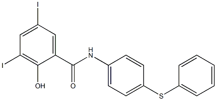 N-[4-(Phenylthio)phenyl]-2-hydroxy-3,5-diiodobenzamide Struktur