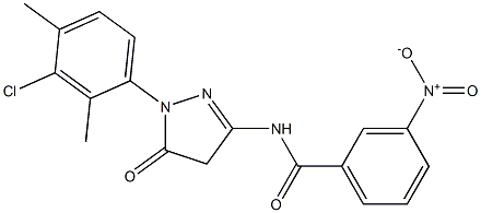 1-(3-Chloro-2,4-dimethylphenyl)-3-(3-nitrobenzoylamino)-5(4H)-pyrazolone Struktur