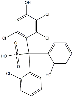 (2-Chlorophenyl)(2,3,6-trichloro-4-hydroxyphenyl)(2-hydroxyphenyl)methanesulfonic acid Struktur