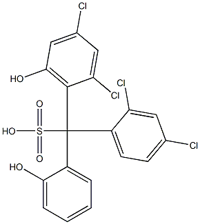 (2,4-Dichlorophenyl)(2,4-dichloro-6-hydroxyphenyl)(2-hydroxyphenyl)methanesulfonic acid Struktur